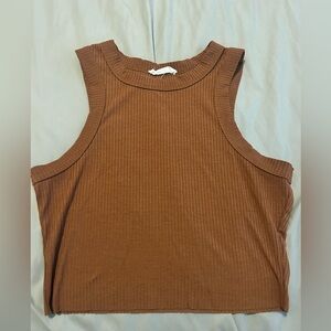 Cropped high neck tank